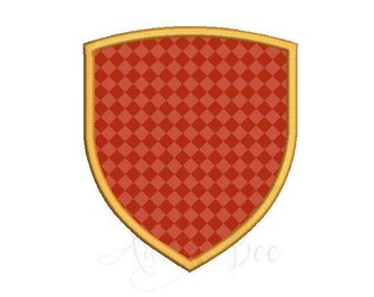 Shield Applique Embroidery Design - 9 Sizes - Badge Crest Applique Shape - dst exp hus jef pes vip vp3 xxx - Instant Download