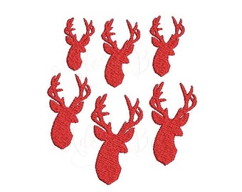 Buck Deer Head Embroidery Design - 6 Sizes - Winter Christmas Antler - dst exp hus jef pec pes shv vip vp3 xxx - Instant Download