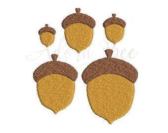 Mini Acorn Embroidery Design - 5 Sizes - Autumn Fall Nut - dst exp hus jef pec pes sew shv vip vp3 xxx - Instant Download