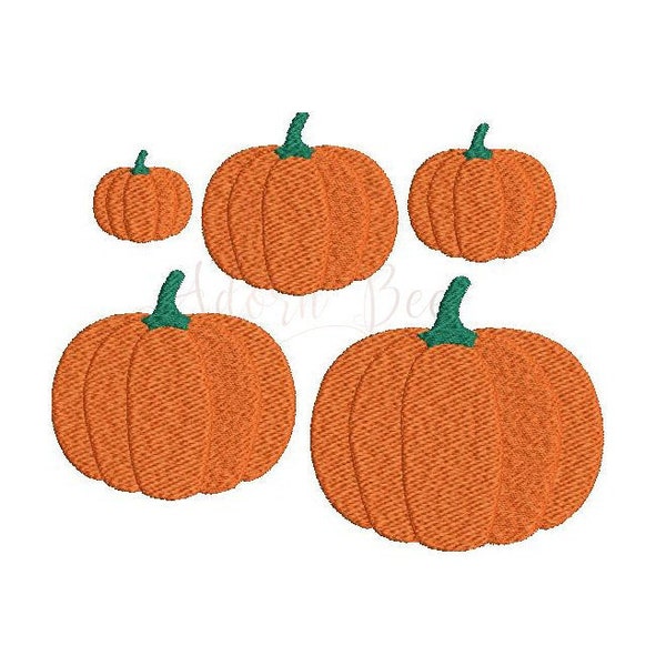 Small Pumpkin Embroidery Design - 5 Sizes - Autumn Fall Halloween Thanksgiving - dst exp hus jef pec pes shv vip vp3 xxx - Instant Download