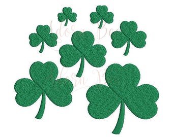 Mini Shamrock Clover Embroidery Design - 7 Sizes - Lucky Clover - dst exp hus jef pec pes shv vip vp3 xxx - Instant Download