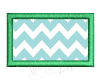 Rectangle Applique Embroidery Design - 9 Sizes - Name Monogram Frame Border - dst exp hus jef pes vip vp3 xxx - Instant Download