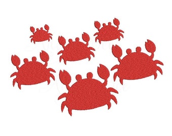 Crab Embroidery Design - 6 Sizes - Ocean Sea Beach Crawfish Lobster - dst exp hus jef pes vip vp3 xxx - Instant Download