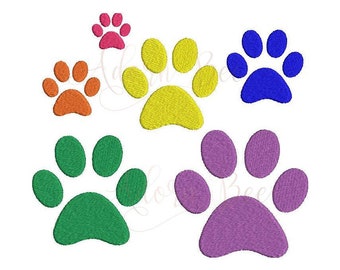 Paw Embroidery Design - 6 Sizes - Filled Stitch Animal Dog Cat Paw Print Silhouette - dst exp hus jef pes vip vp3 xxx - Instant Download