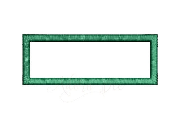 Rectangle Applique Embroidery Design - 12 Sizes - Rectangle Shape Name Frame - dst exp hus jef pes vip vp3 xxx - Instant Download
