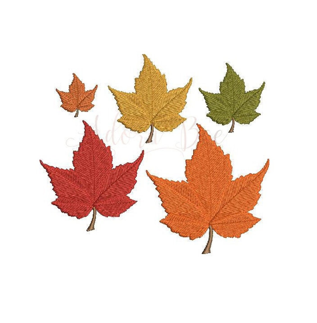 Autumn Leaf Embroidery Design - 5 Sizes - Fall Thanksgiving - Dst Exp ...