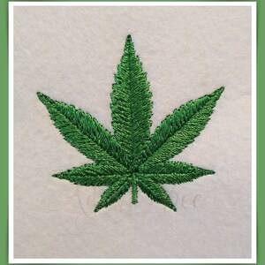 Mini Marijuana Cannabis Leaf Embroidery Design - 6 Sizes - dst exp hus jef pec pes sew shv vip vp3 xxx - Instant Download image 2