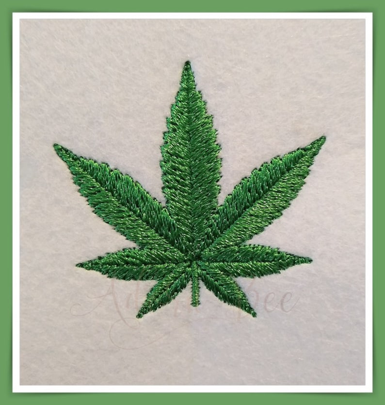 Mini Marijuana Cannabis Leaf Embroidery Design - 6 Sizes - dst exp hus jef pec pes sew shv vip vp3 xxx - Instant Download image 2