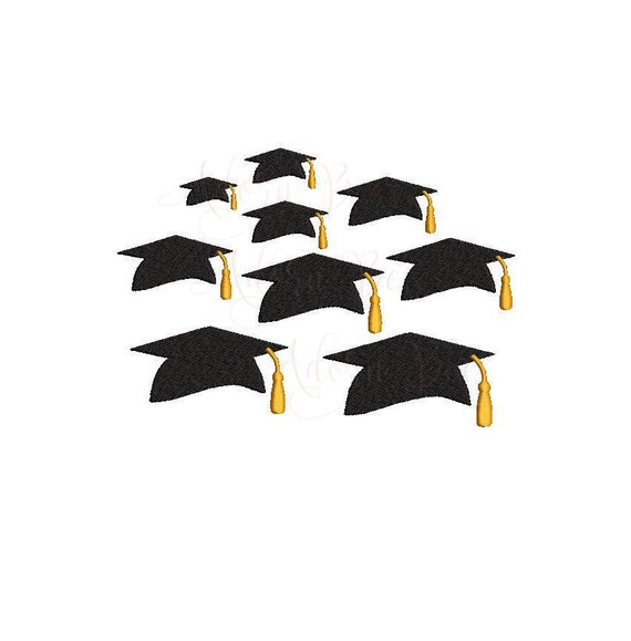 Mini Graduation Cap Embroidery Design 9 Sizes Graduation Cap with