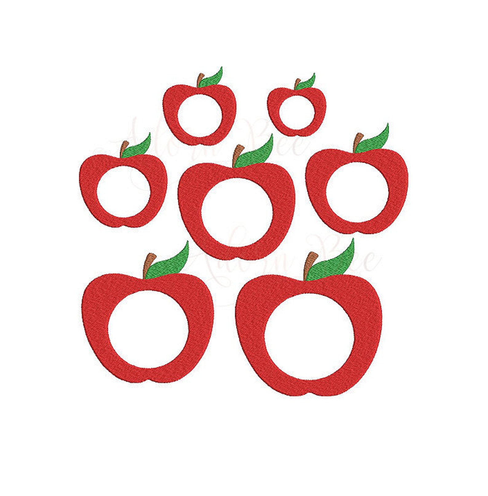 Apple circle monogram frame machine embroidery design 7  etsy Apple circle monogram frame machine embroidery design 7  etsy