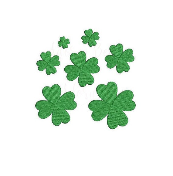 Four Leaf Clover Embroidery Design - 7 Sizes - Mini Clover St Patricks ...