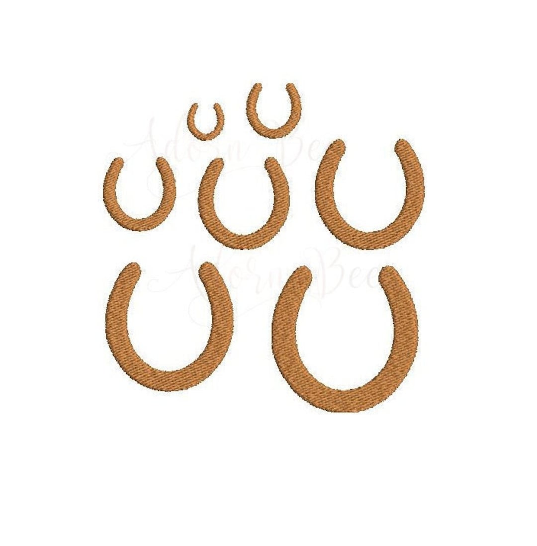 Mini Horseshoe Embroidery Design 7 Sizes Lucky Horse Shoe Dst Exp Hus
