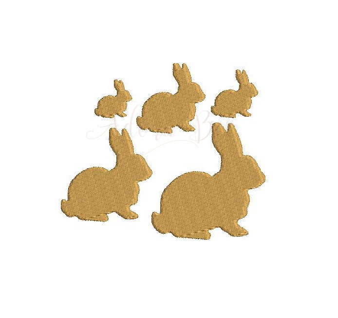 Mini Bunny Rabbit Embroidery Design - 5 Sizes - Spring Easter - dst exp hus jef pec pes sew shv vip vp3 xxx - Instant Download