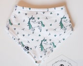 Baby bandana bib - unicorn pattern