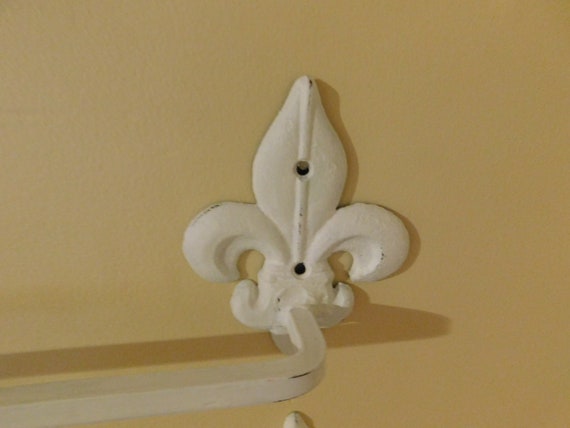 Toilet Paper Wall Holder Towel Bar And 2 Towel Rings Wall Mount White Cast Iron