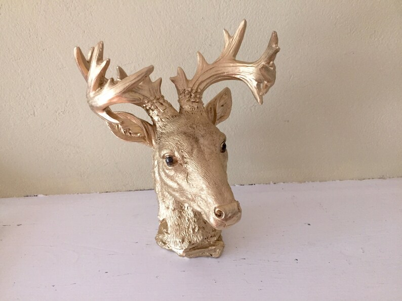 Faux deer head deer bust statue buck table top very Etsy