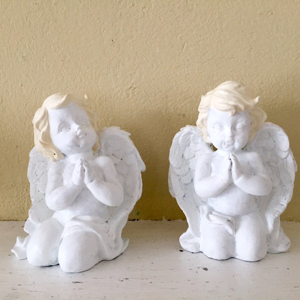 Little angels statues, pair, white, children angels, small