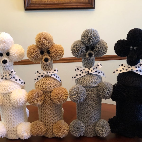 Crocheted Poodle Wine Bottle Covers