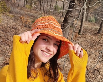 Crochet summer hat, Crochet Bucket Hat, Handmade Bucket Hat, Crochet Bucket hat for women, Cottton summer hat, Boho Bucket for women