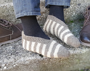 Wool Slippers, hand knitted wool slippers,  Natural Wool slippers, Handmade slippers, Warm Slippers for Winter