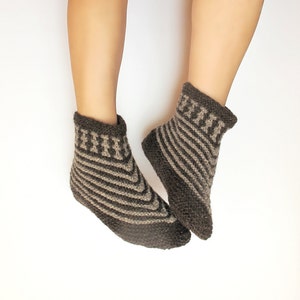 Wool Slippers, Natural Wool Slippers, Handmade Slippers, Hand knit slippers, Warm Slippers, Leg warmers, Knitted slippers