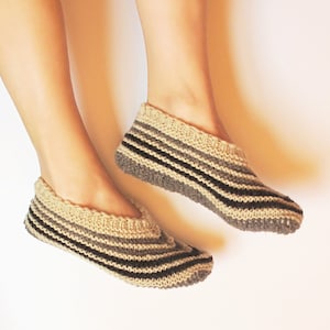 Wool Slippers, hand knit slippers for women, Natural Wool Warm Slippers for Winter, Leg warmers image 1