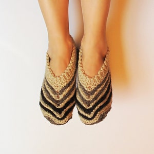 Wool Slippers, hand knit slippers for women, Natural Wool Warm Slippers for Winter, Leg warmers image 2