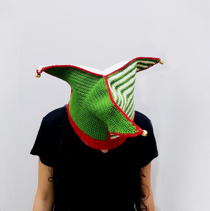 Christmas Jester Hat Three Colors Newborn to Adult Crocheted Etsy