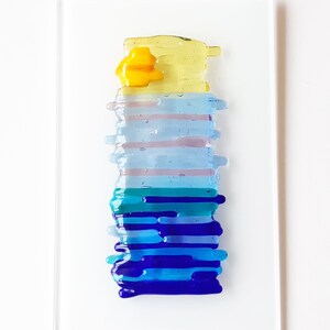 Fusing Glass Wand Panel Sommer Seelandschaft Glas Bild Minimalismus Bunte Glas Mosaik Home Wanddekoration Sommer Stimmung Kunst Hochzeitsgeschenk