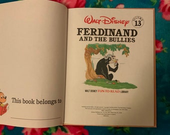 Vintage Zeldzame Kinderboek 1980 Copyright, Walt Disneys Ferdinand and the Bullies.