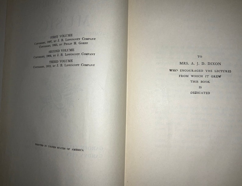 Libro de música antiguo raro, 1925 Derechos de autor, Grandes obras musicales de Philip H. Goepp, Impreso en EE. UU. y en excelentes condiciones. imagen 10