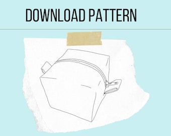 Pattern - Sew your own Bitty Bag | Easy Sewing Project | Beginner Sewing Project | DIY Zipper Pouch | Learn to Sew | Sewing 101 | Zipper Bag