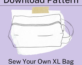 Pattern - Sew your own XL Bag | Easy Sewing Project | Beginner Sewing Project | DIY Project Bag| Learn to Sew | Sewing 101 | Zipper Bag
