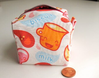 Bitty Bag - Tea Time Project Box Bag Knitting Crochet Makeup Pacifier Menstrual Cup Notions Change Coin Purse