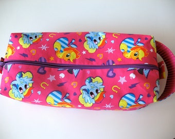 Extra Large - My Little Pony Purple Project Box Bag Knitting Crochet Makeup Travel Toiletry Dopp Zipper Handmade - Fast Shipping