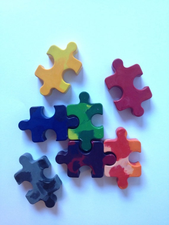 Items similar to Puzzle Crayons Set of 7 on Etsy