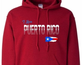 I Love Puerto Rico, Map Shape Flag T-SHIRT, TANK_TOP, HOODIE, Caribbean, San Juan, Boricua, Taino
