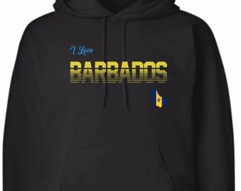 I Love Barbados, Map Shape Flag, T-Shirt T-SHIRT, TANK_TOP, HOODIE,,