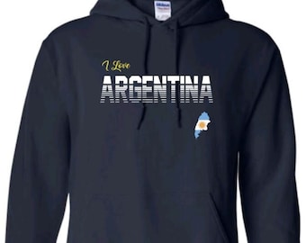 I Love Agentina Map Shape FlagT-SHIRT, TANK_TOP, HOODIE,