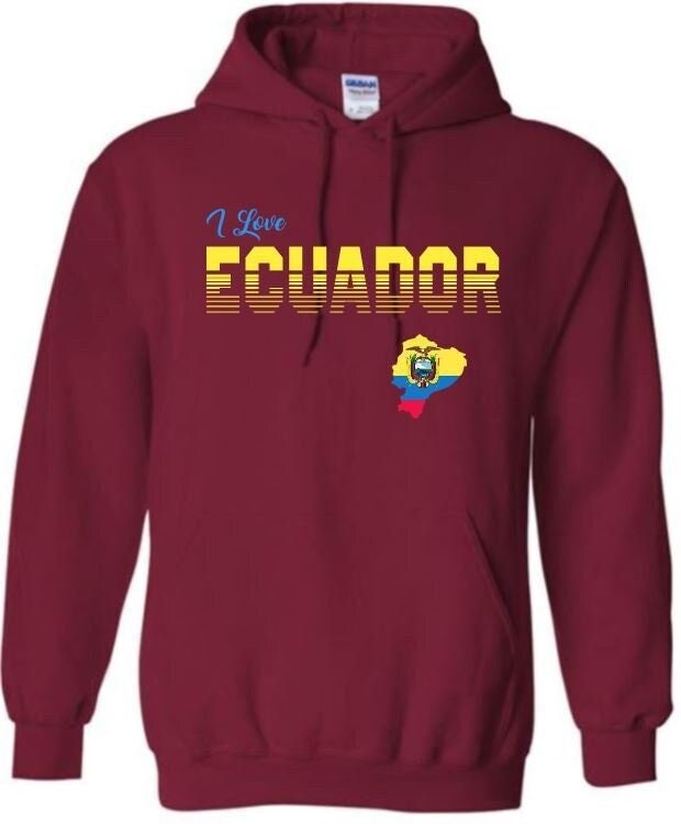 I Love Ecuador, Island, Map Shape Flag,  T-SHIRT, TANK_TOP, HOODIE,