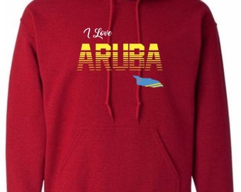 I Love Aruba, Map Shape Flag, T-Shirt T-SHIRT, TANK_TOP, HOODIE, Sports, Caribbean, West Indies, Carnival