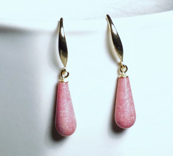 rhodonite gift idea for woman jewelry Rhodonite jewelry pink stone earrings rhodonite earrings