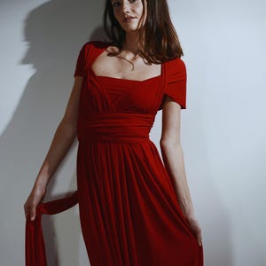 Carmine Red Dress - Etsy Canada
