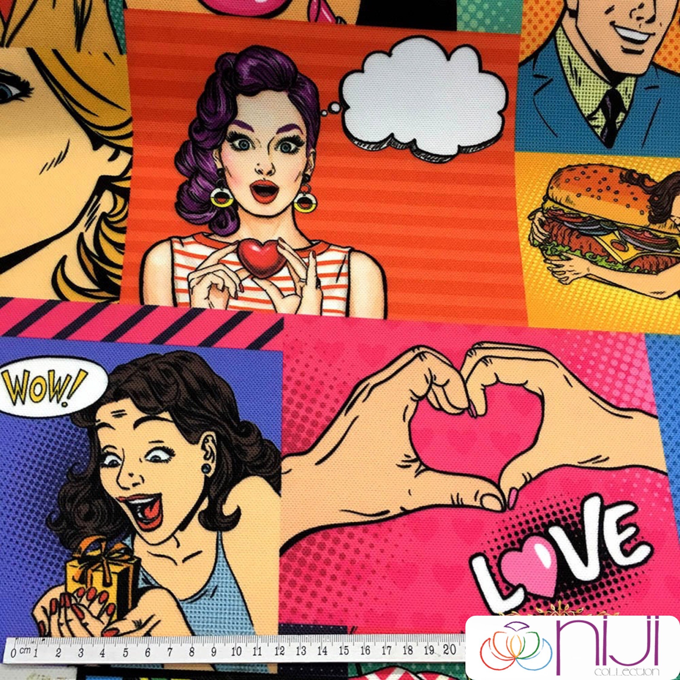 Pop Art Love Fabric by the Yard Comic Art Home Decor Fabric Etsy