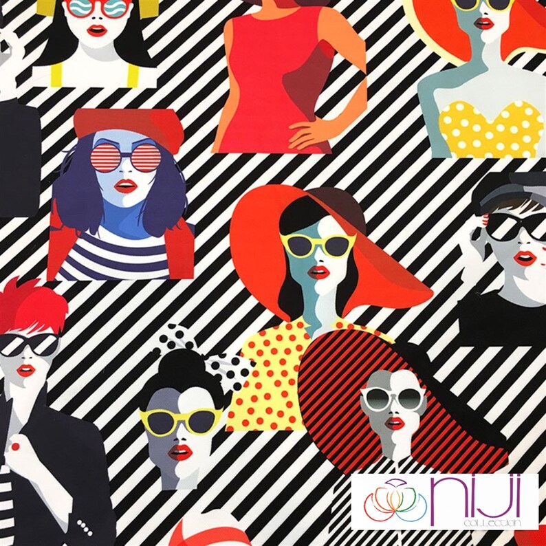 Fashion Fabric by the Yard Pop Art Home Decor Fabric Pillow Etsy