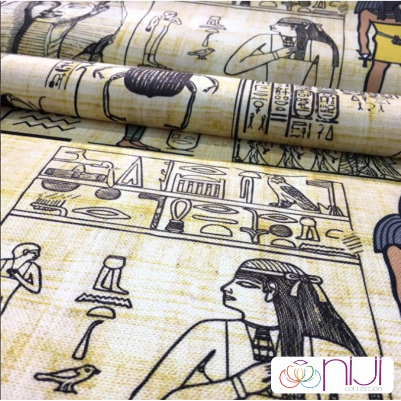 Egyptian Papyrus Patten Upholstery Fabric by the Yard Egypt Etsy