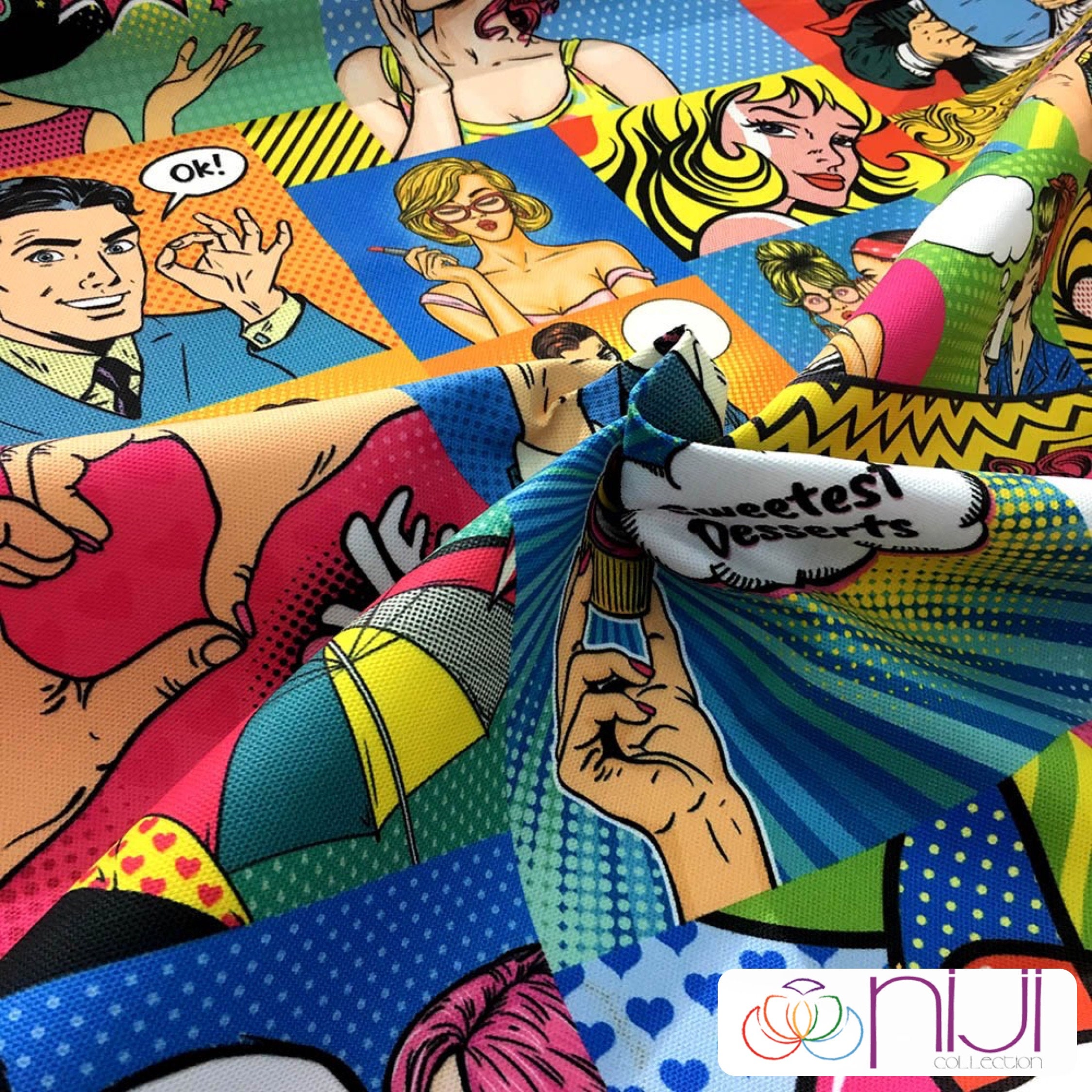 Pop Art Love Fabric by the Yard Comic Art Home Decor Fabric Etsy