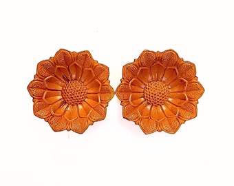 Floral Clay Diya: Earthen Red Primed Candle Holder, Diwali Decor Rangoli, Terracotta Pottery Craft