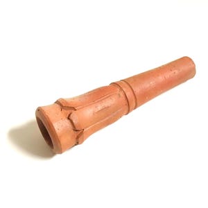 Clay Chillum without Filter Stone | 3.5inch Long Indian Himalayan Smoke Pipe Geru | Inverted Lotus Design | Terracotta Ecofriendly Gift