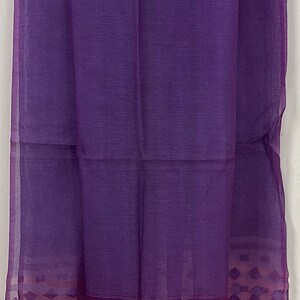 White Purple Organic Mulmul Dupatta main image 1
